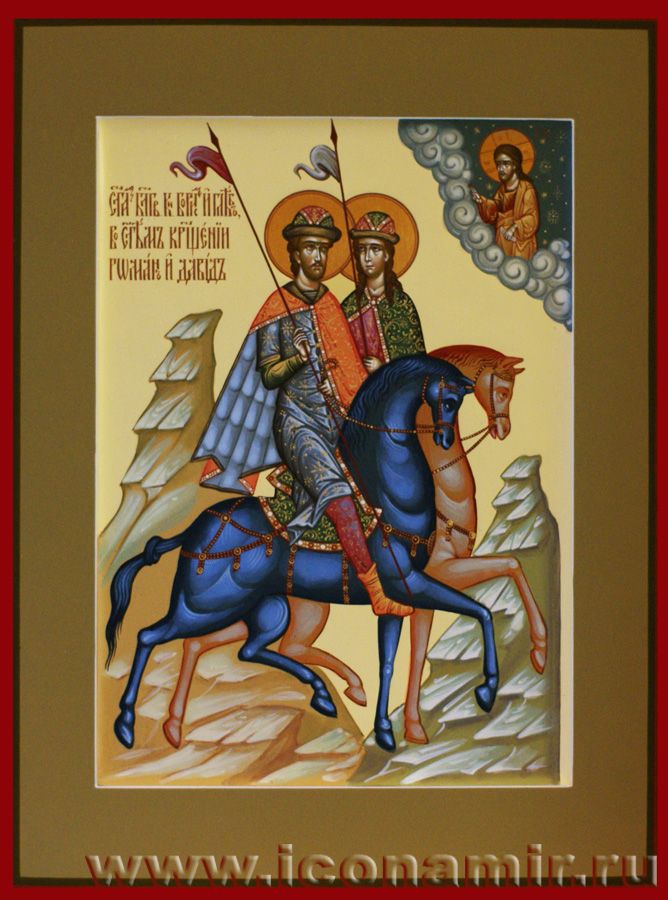 Икона Святые Благоверные князья Борис и Глеб фото, купить, описание