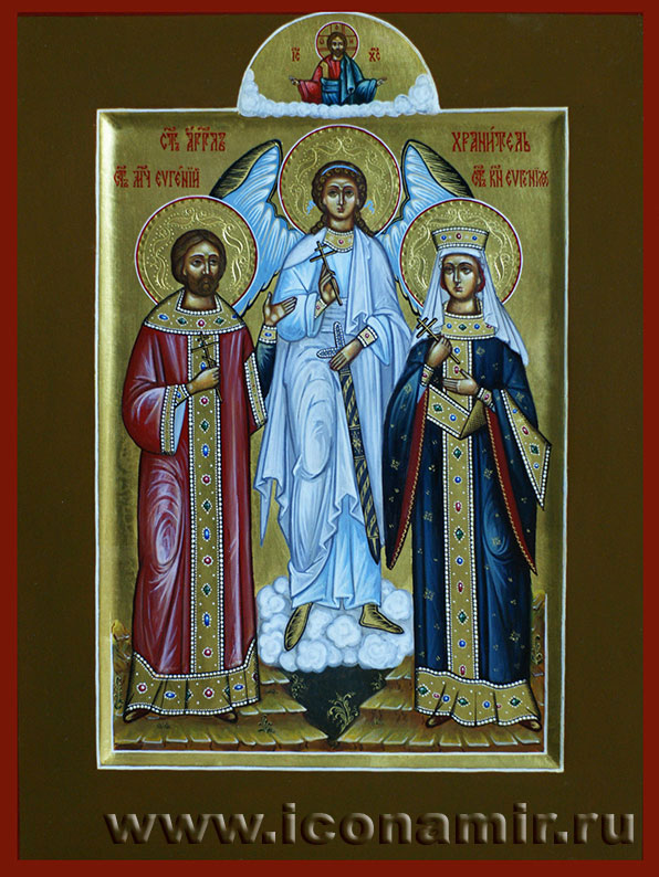 Икона Святые Евгений Трапезундский и Евгения Сербская фото, купить, описание