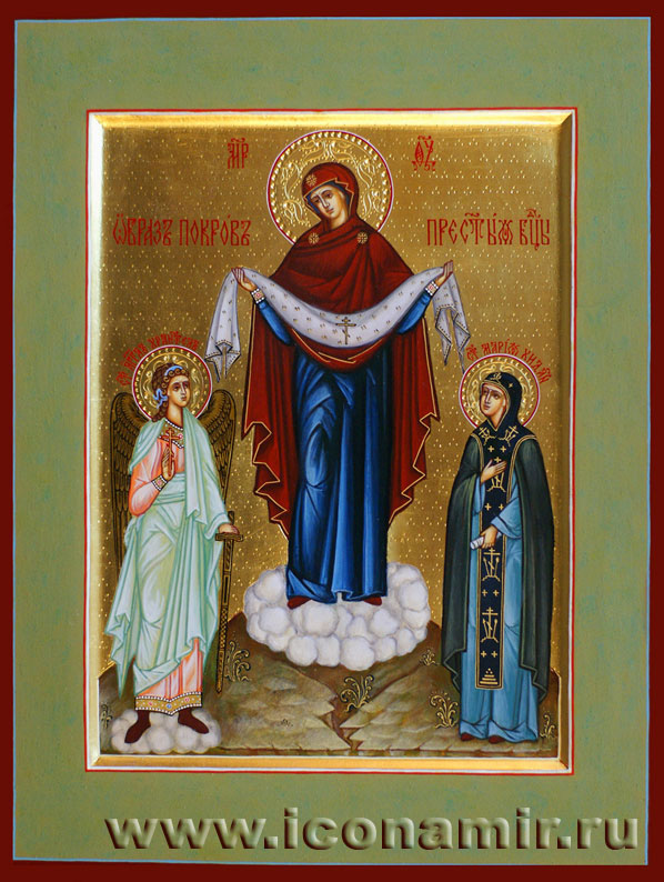 Икона Покров Пресвятой Богородицы и святая Мария Хиданская фото, купить, описание