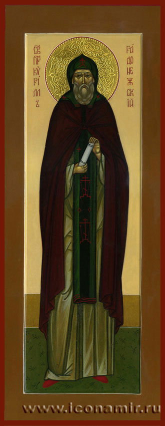 Икона Святой преподобный Кирилл Радонежский фото, купить, описание