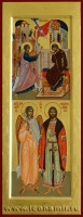 Двухчастная икона: "Благовещение"; "Святой Ангел Хранитель и Святой Михаил Муромский"
