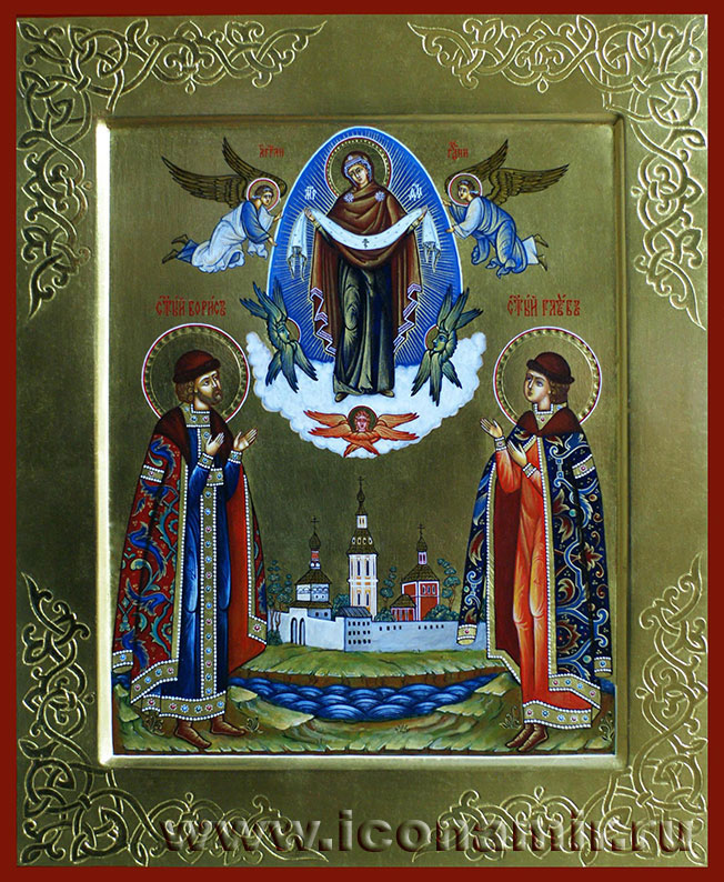 Икона Святые благоверные князья Борис и Глеб фото, купить, описание