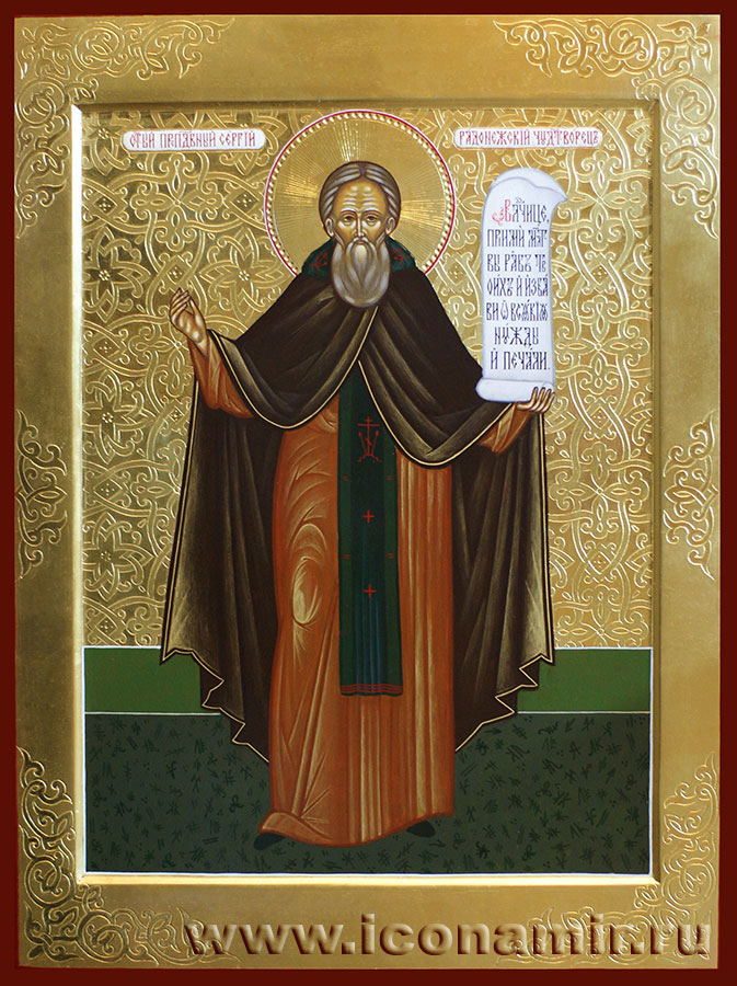 Икона Святой преподобный Сергий Радонежский фото, купить, описание