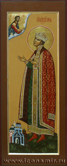 Икона Икона Святой князь Димитрий Угличский предстоит Спасителю фото, купить, описание